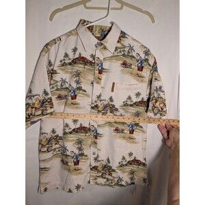 Vintage North River Santa Golf Christmas Novelty Shirt Size M